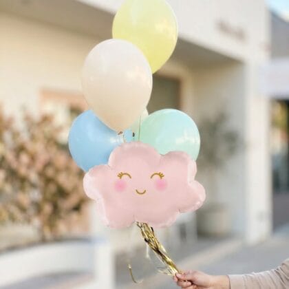 Bulut Figürlü Mutlu Balon Buketi