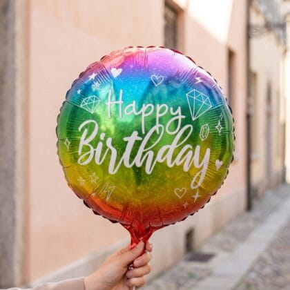 Gökkuşağı “Happy Birthday” Balon