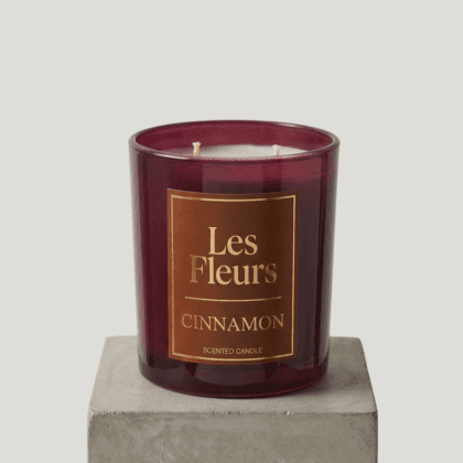 Les Fleurs Cinnamon Büyük Boy Kokulu Mum | Tarçın Aromalı