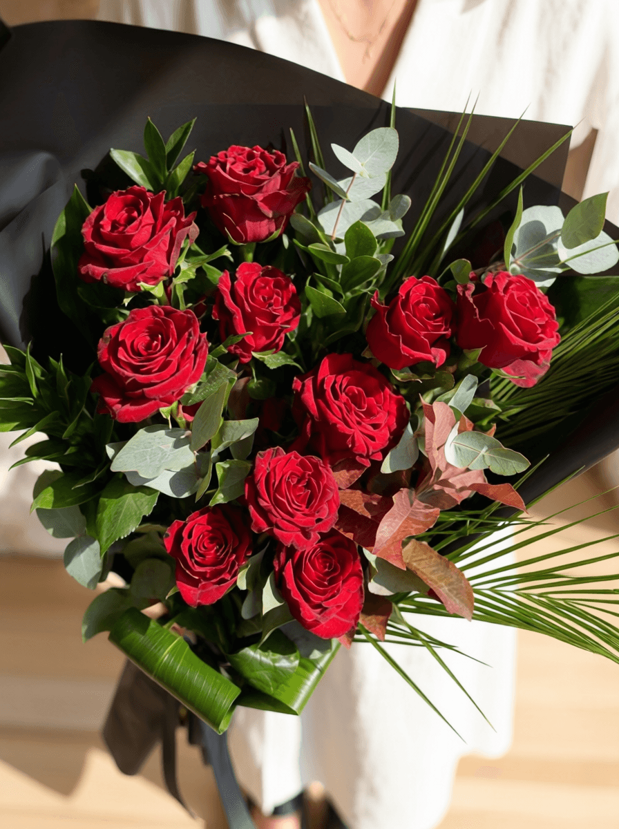 Noir Passion Bouquet – Kırmızı Gül Premium Buket 2 Noir Passion Bouquet – Kırmızı Gül Premium Buket - Görsel 2