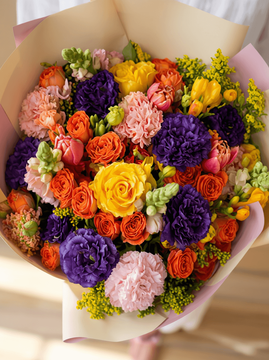Sunset Harmony Bouquet – Renkli Premium Çiçek Buketi 2 Sunset Harmony Bouquet – Renkli Premium Çiçek Buketi - Görsel 2
