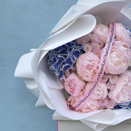 Rosé Ciel– Premium Şakayık & Ortanca Buketi