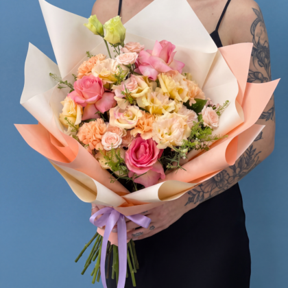 Pastel Romance Bouquet – Premium Pastel Çiçek Buketi