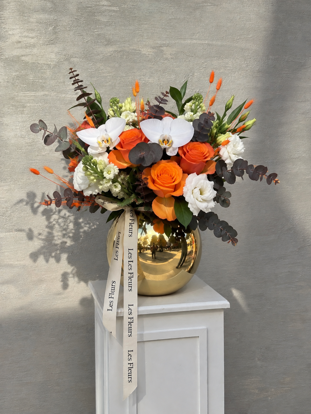 Automne à Paris | Turuncu Gül & Beyaz Orkide Aranjmanı | Les Fleurs 1 Automne à Paris | Turuncu Gül & Beyaz Orkide Aranjmanı | Les Fleurs